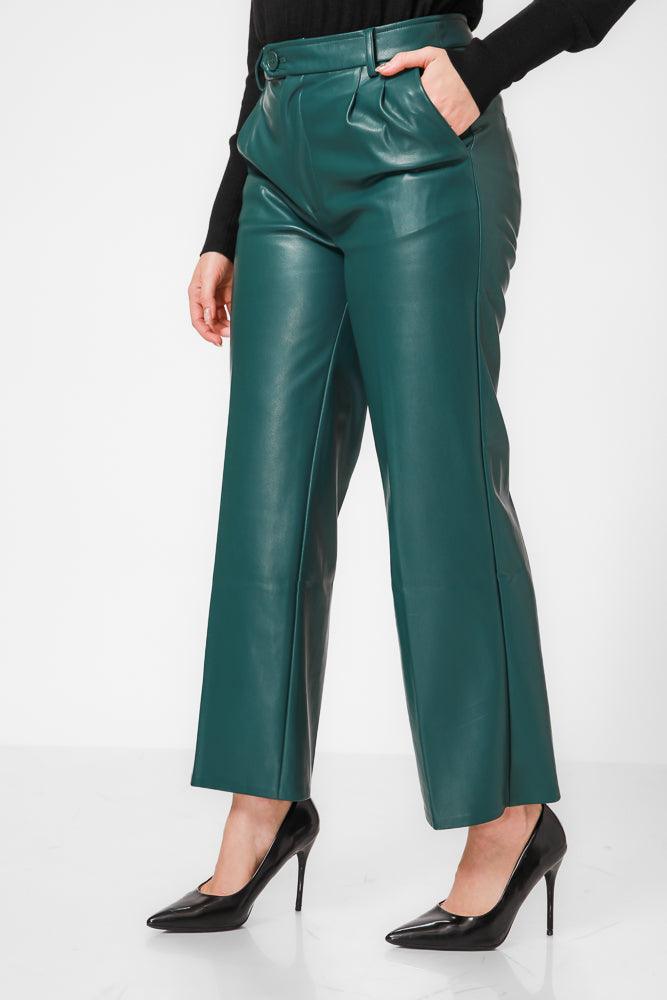 KENNETH COLE - מכנסי צ'ינו בצבע ירוק מטאלי - MASHBIR//365