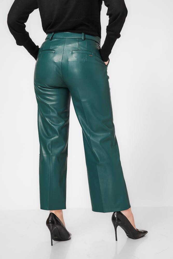 KENNETH COLE - מכנסי צ'ינו בצבע ירוק מטאלי - MASHBIR//365