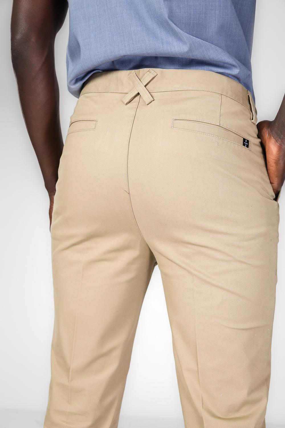 KENNETH COLE - מכנסי צ'ינו בצבע קאמל - MASHBIR//365