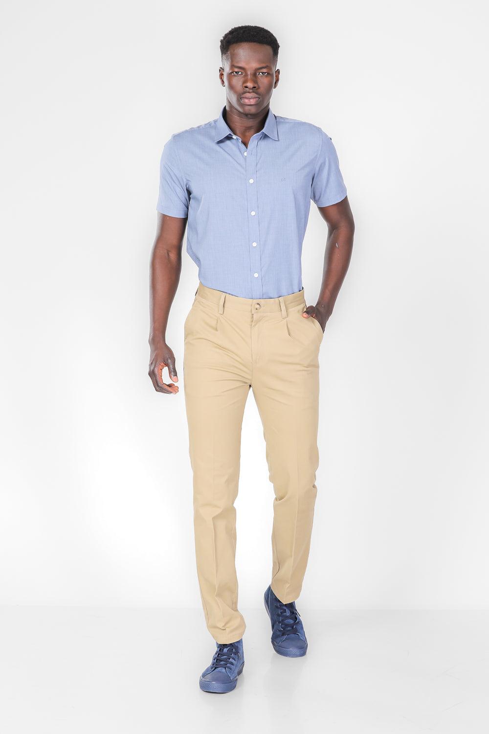 KENNETH COLE - מכנסי צ'ינו בצבע קאמל - MASHBIR//365