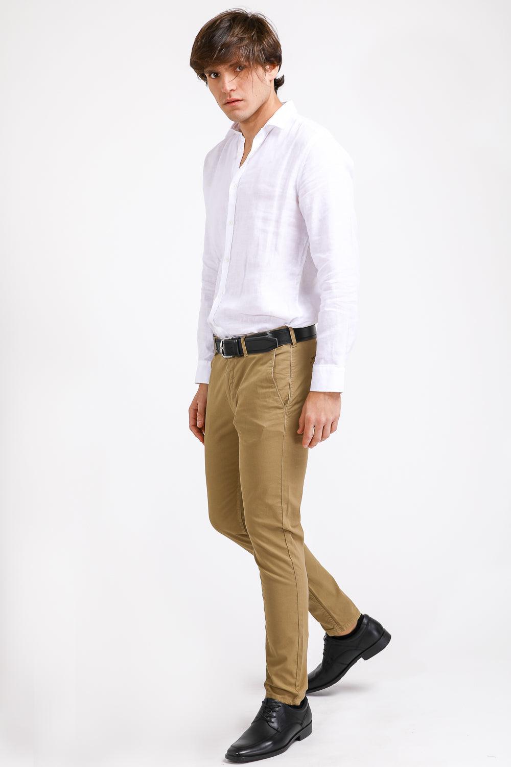 KENNETH COLE - מכנסי צ'ינו Grament Dye חאקי - MASHBIR//365