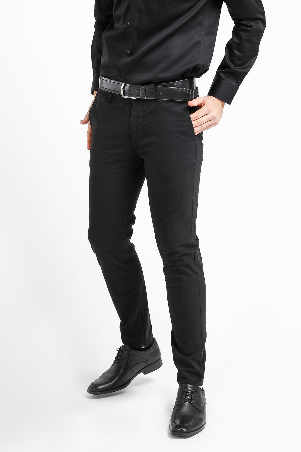 KENNETH COLE - מכנסי צ'ינו Grament Dye שחור - MASHBIR//365