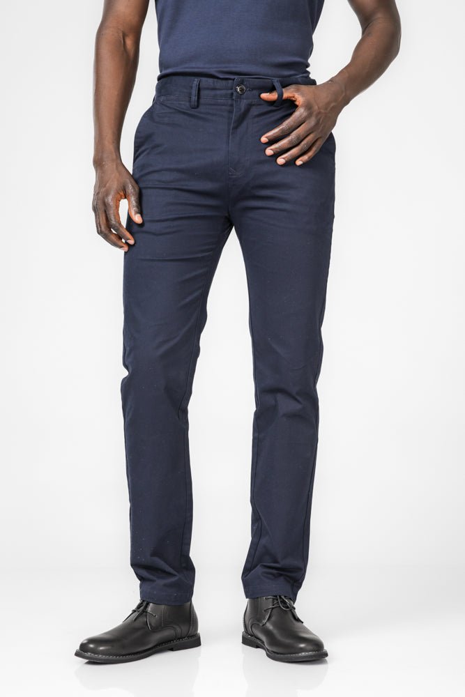 KENNETH COLE - מכנסי צ'ינו קלאסי בצבע נייבי - MASHBIR//365