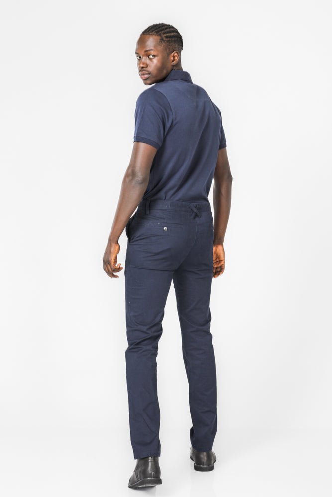 KENNETH COLE - מכנסי צ'ינו קלאסי בצבע נייבי - MASHBIR//365