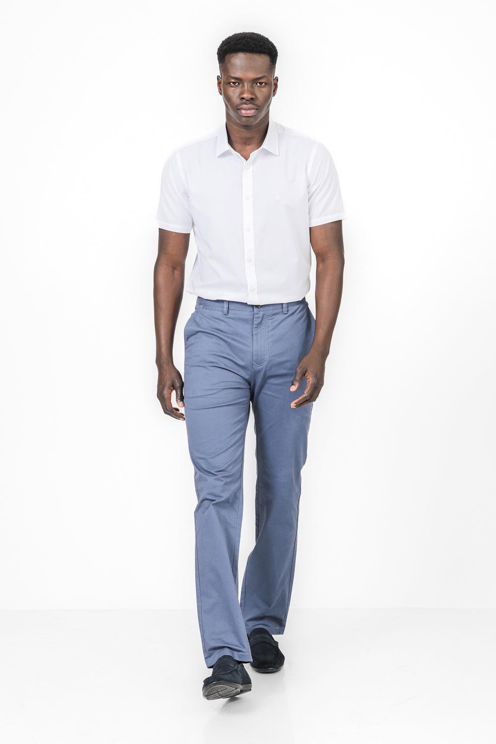 KENNETH COLE - מכנסי צ'ינו קלאסי בצבע כחול - MASHBIR//365