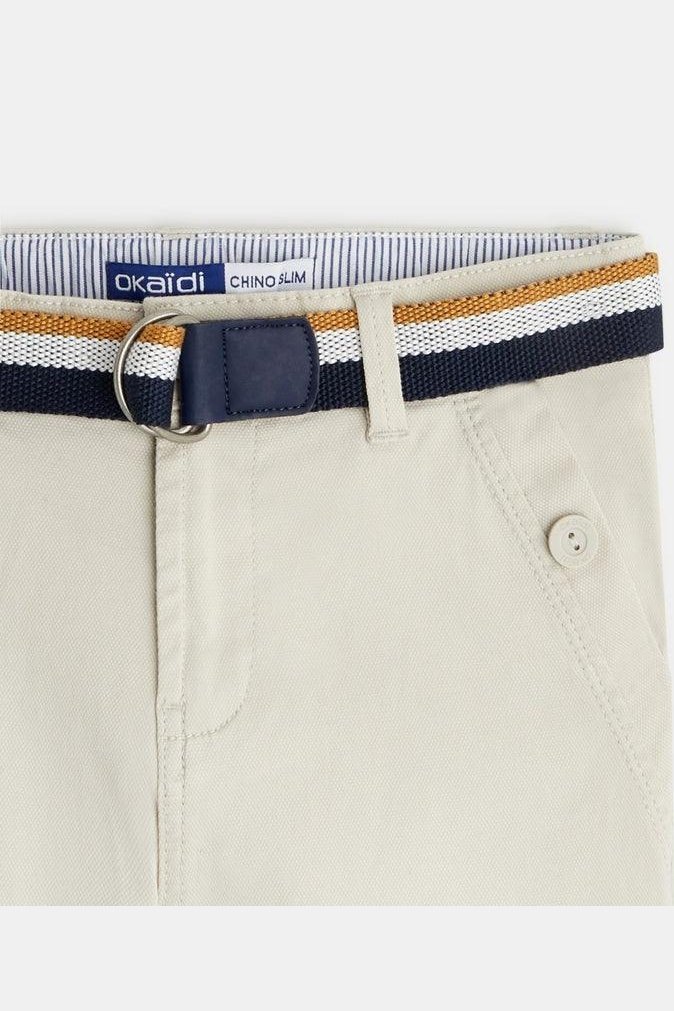 OKAIDI - מכנסי צ'ינו קנבס בצבע בז' לילדים - MASHBIR//365