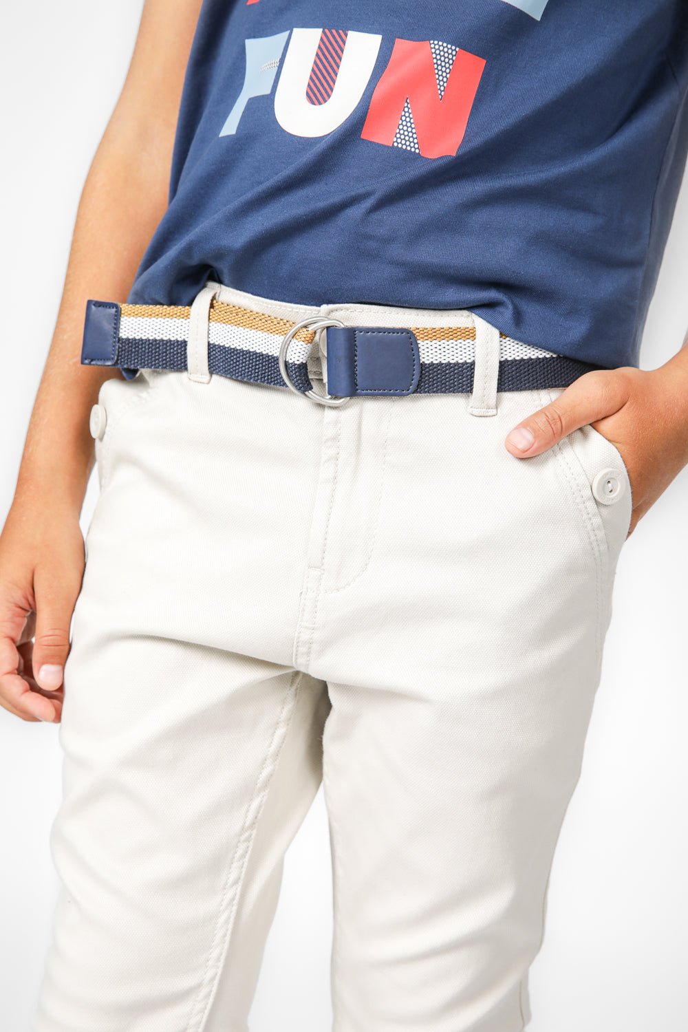 OKAIDI - מכנסי צ'ינו קנבס בצבע בז' לילדים - MASHBIR//365