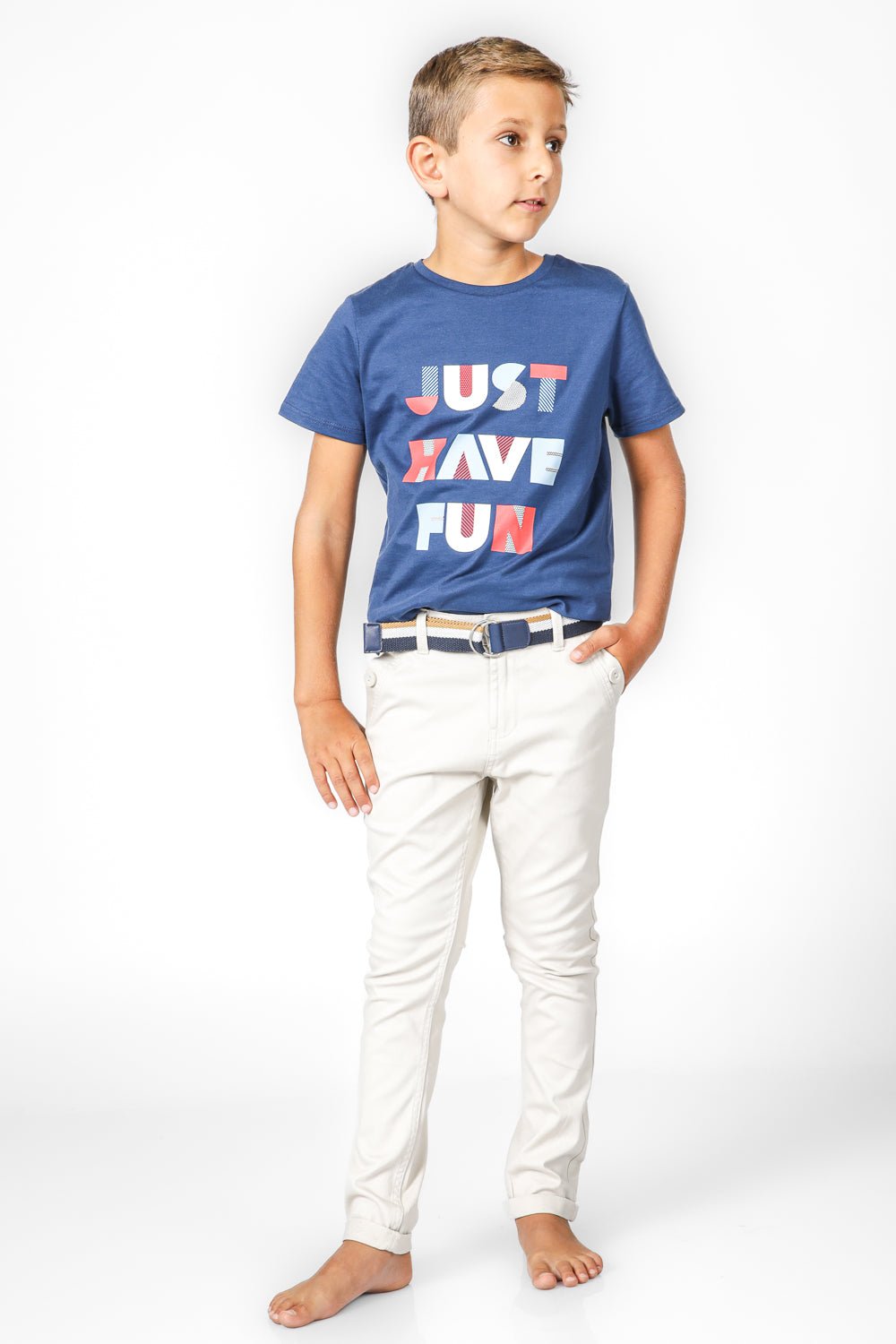 OKAIDI - מכנסי צ'ינו קנבס בצבע בז' לילדים - MASHBIR//365