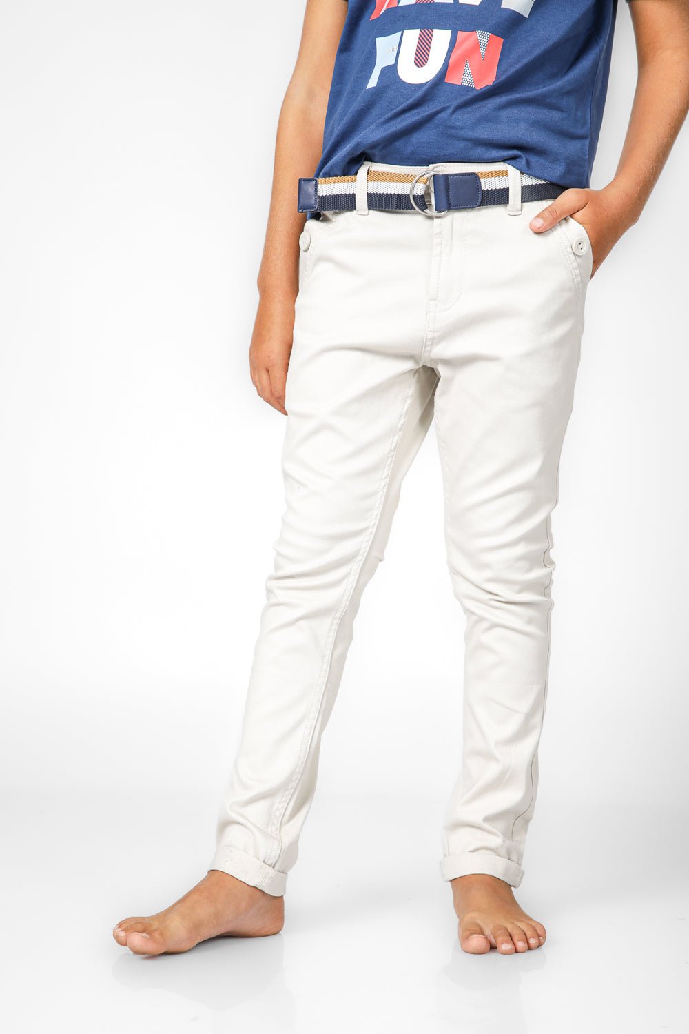 OKAIDI - מכנסי צ'ינו קנבס בצבע בז' לילדים - MASHBIR//365