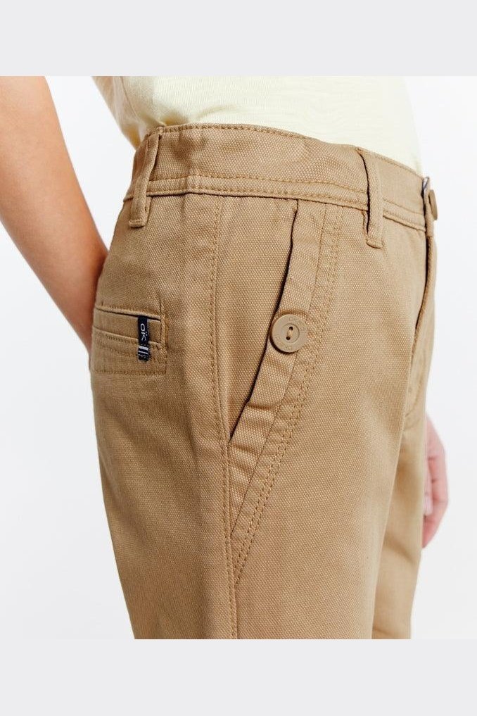 OKAIDI - מכנסי צ'ינו קנבס חומים לילדים - MASHBIR//365