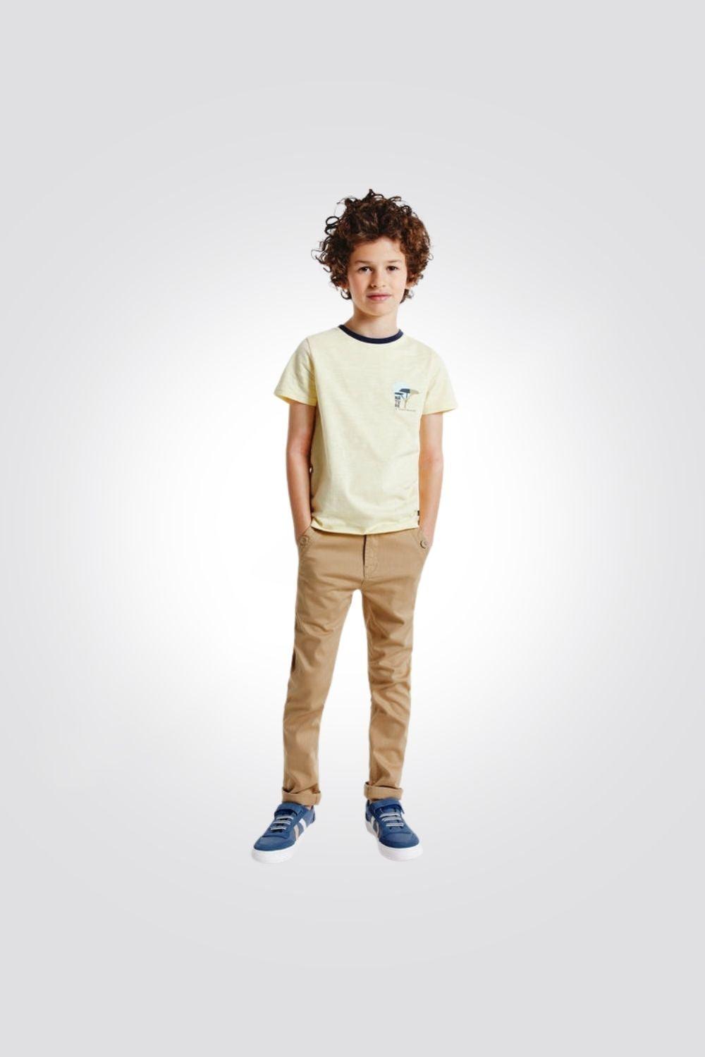 OKAIDI - מכנסי צ'ינו קנבס חומים לילדים - MASHBIR//365