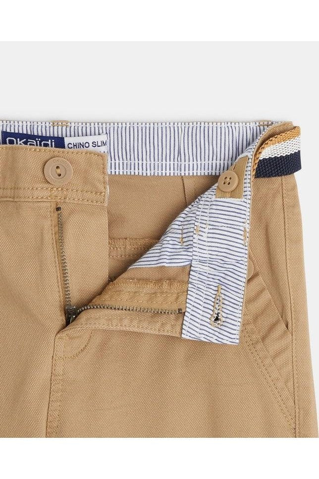 OKAIDI - מכנסי צ'ינו קנבס חומים לילדים - MASHBIR//365
