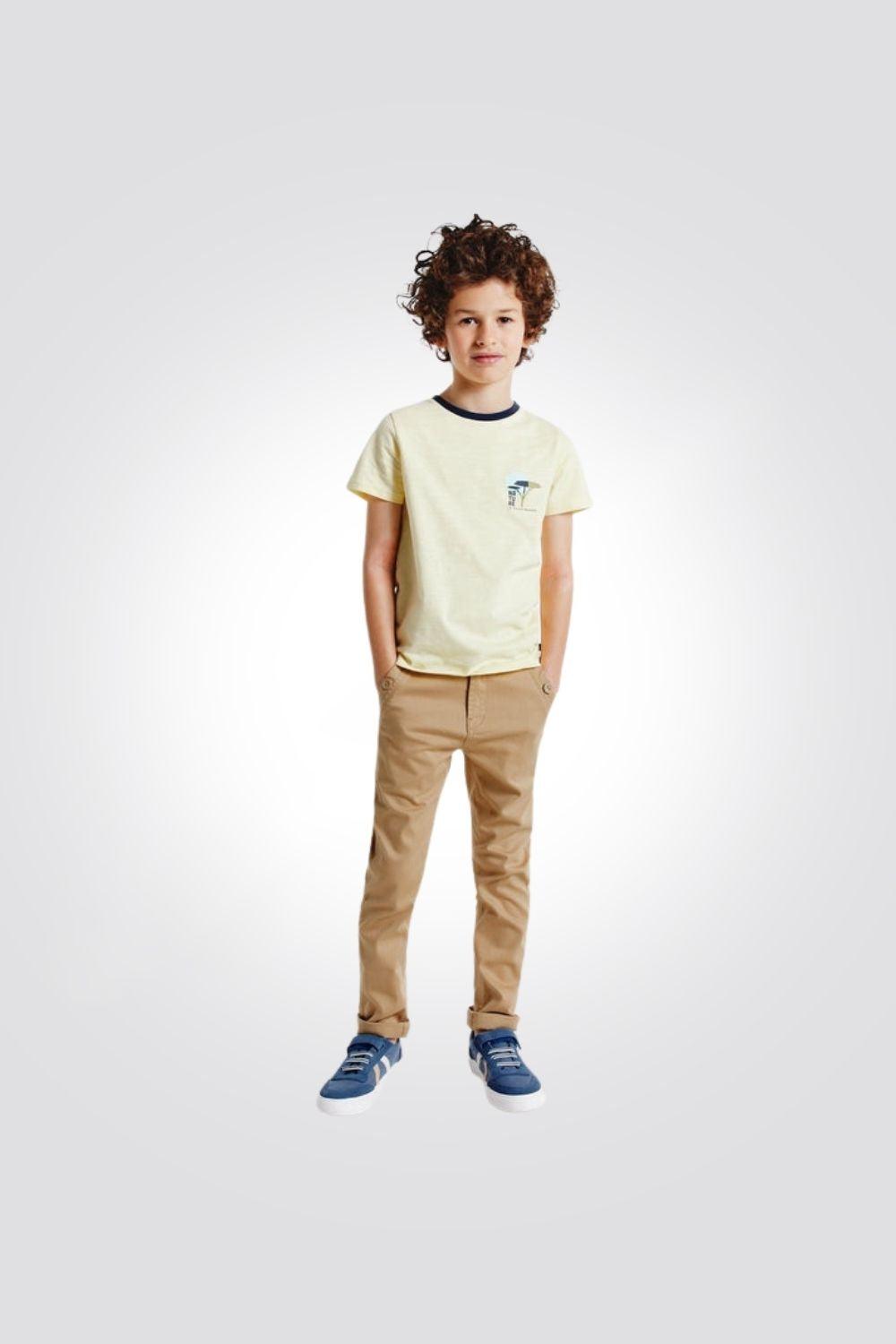 OKAIDI - מכנסי צ'ינו קנבס חומים לילדים - MASHBIR//365