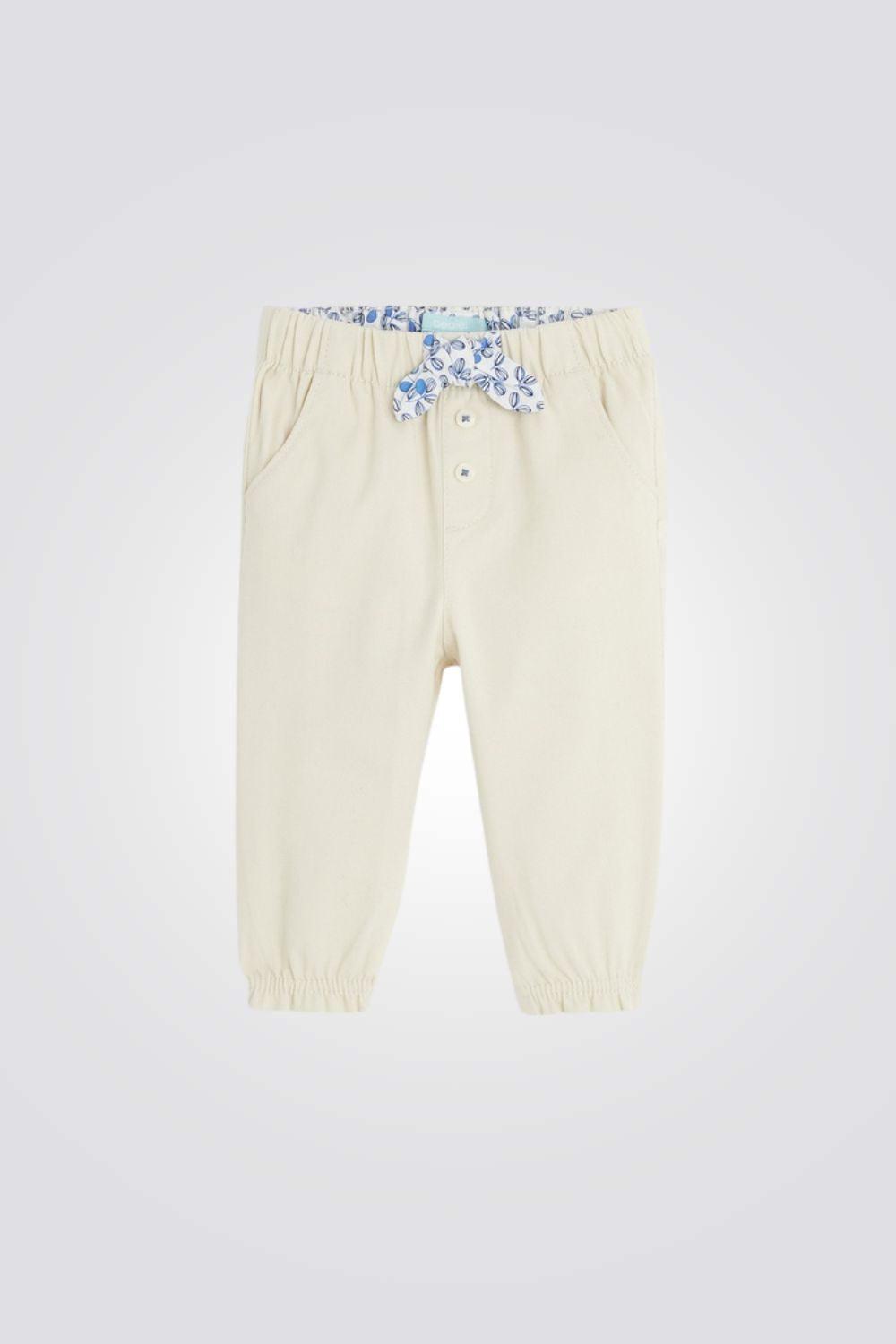 OBAIBI - מכנסי קפלים בצבע לבן לתינוקות - MASHBIR//365