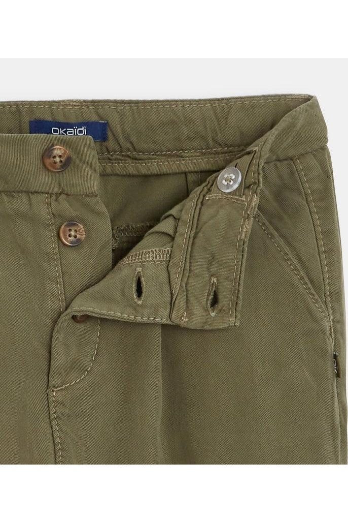 OKAIDI - מכנסי קנבס חאקי לילדות - MASHBIR//365