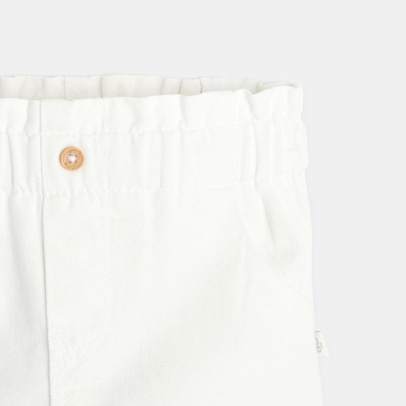 OBAIBI - מכנסי קנבס בצבע לבן לתינוקות - MASHBIR//365