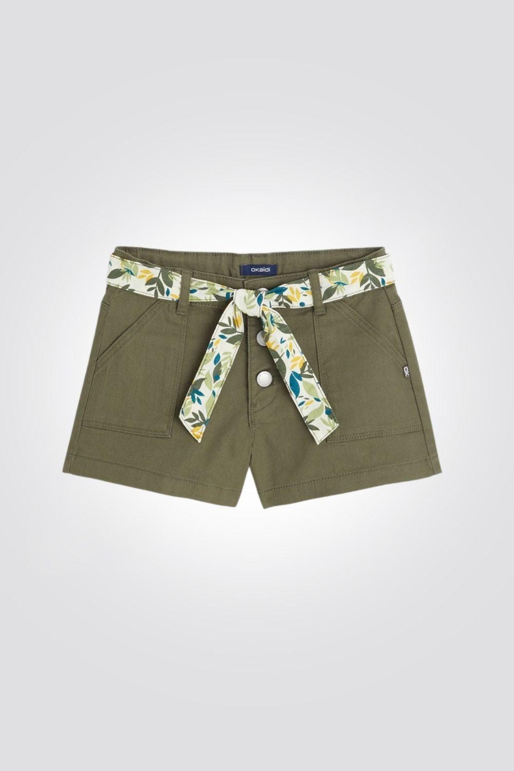 OKAIDI - מכנסי קנבס חגורה לילדות - MASHBIR//365