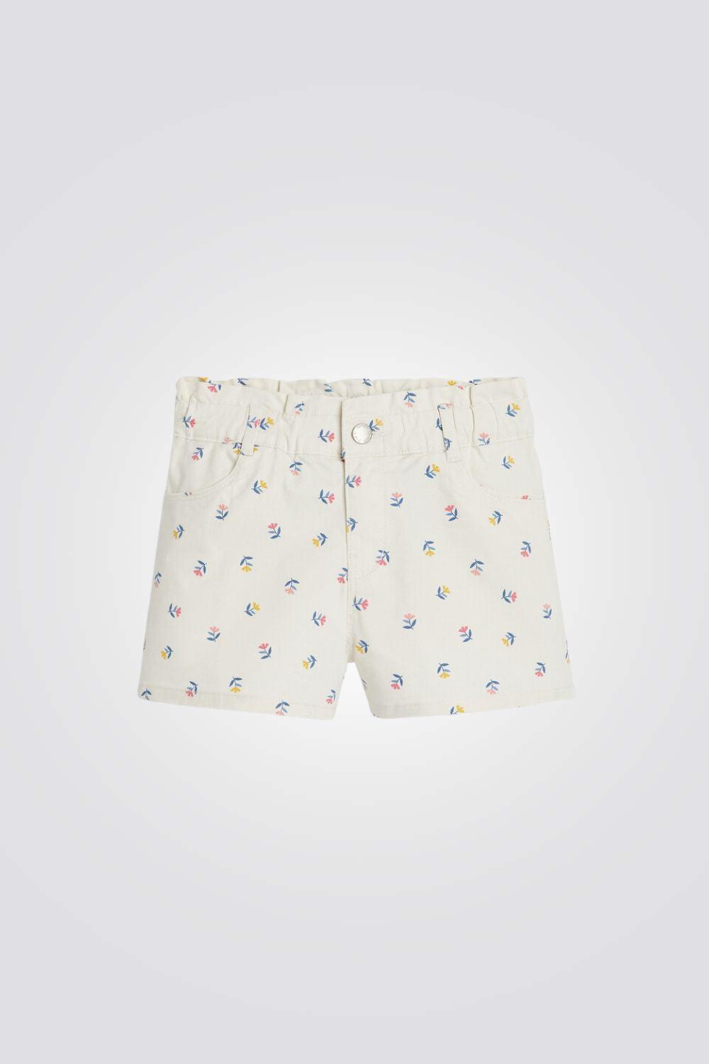 OKAIDI - מכנסי קנבס קצרים בהדפס פרחוני לילדות - MASHBIR//365