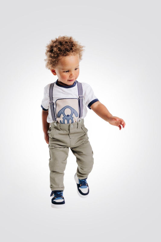 OBAIBI - מכנסי קנבס עם רצועות נשלפות לתינוקות - MASHBIR//365