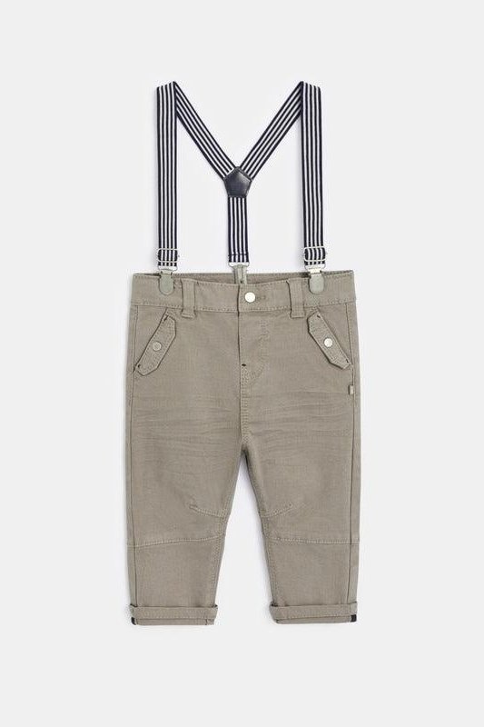 OBAIBI - מכנסי קנבס עם רצועות נשלפות לתינוקות - MASHBIR//365