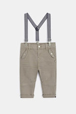 OBAIBI - מכנסי קנבס עם רצועות נשלפות לתינוקות - MASHBIR//365