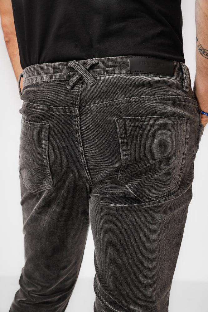 KENNETH COLE - מכנסי קורדרוי בצבע שחור מכובס - MASHBIR//365