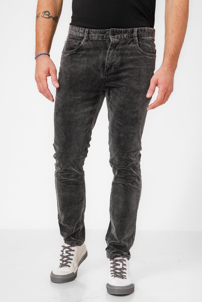 KENNETH COLE - מכנסי קורדרוי בצבע שחור מכובס - MASHBIR//365