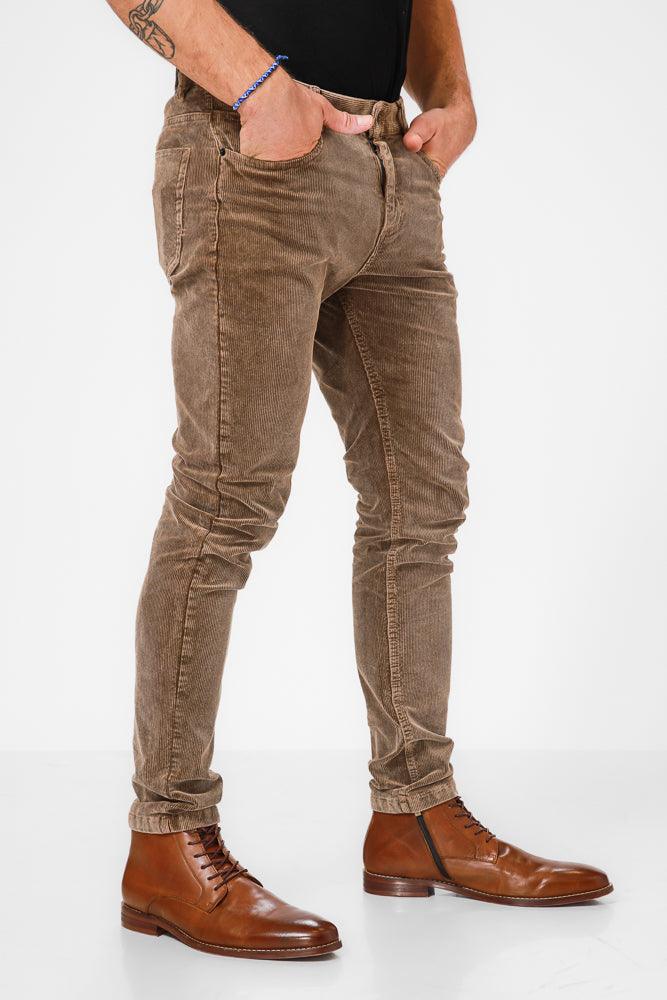 KENNETH COLE - מכנסי קורדרוי בצבע חום - MASHBIR//365