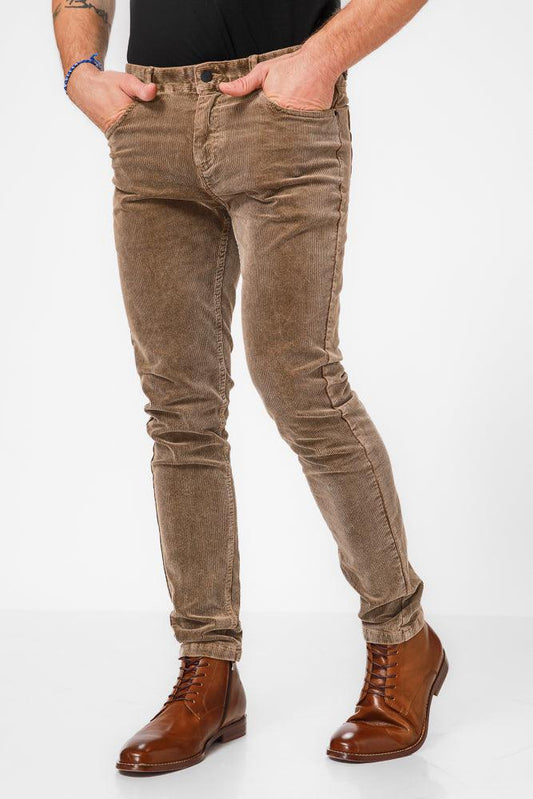 KENNETH COLE - מכנסי קורדרוי בצבע חום - MASHBIR//365