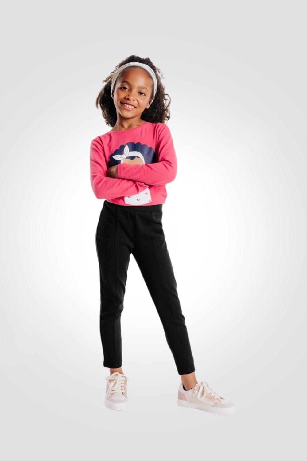 OKAIDI - מכנסי מילאנו בצבע שחור לילדות - MASHBIR//365