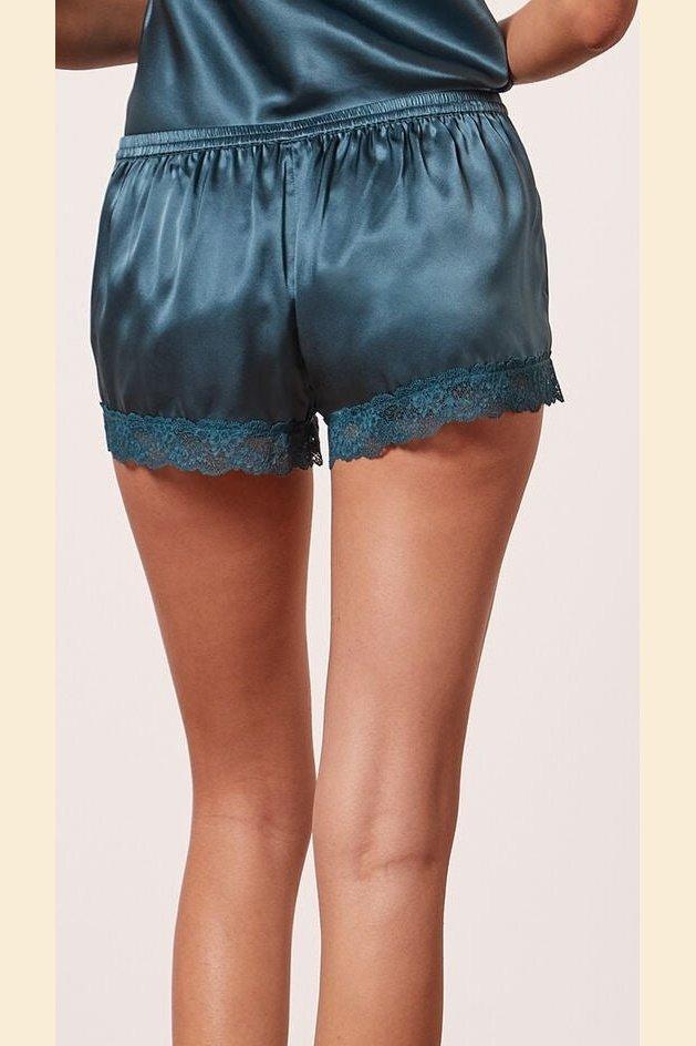 ETAM - מכנסי משי קצרים MILKY כחול פטרול - MASHBIR//365