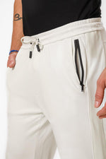 KENNETH COLE - מכנסי טרנינג בשילוב רשת בצבע קרם - MASHBIR//365