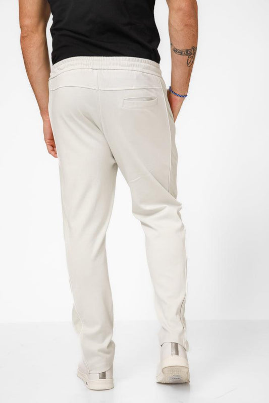 KENNETH COLE - מכנסי טרנינג בשילוב רשת בצבע קרם - MASHBIR//365