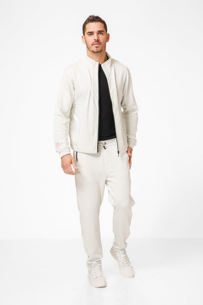 KENNETH COLE - מכנסי טרנינג בשילוב רשת בצבע קרם - MASHBIR//365