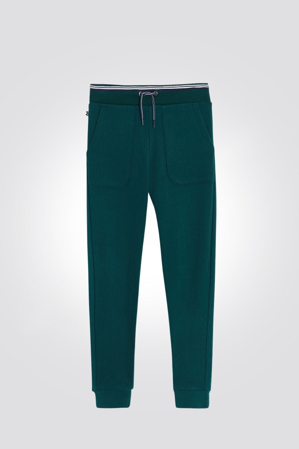 OKAIDI - מכנסי טרנינג לילדים בצבע ירוק עם פס לבן בגומי - MASHBIR//365