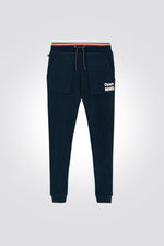 OKAIDI - מכנסי טרנינג לילדים בצבע כחול עם גומי כתום - MASHBIR//365