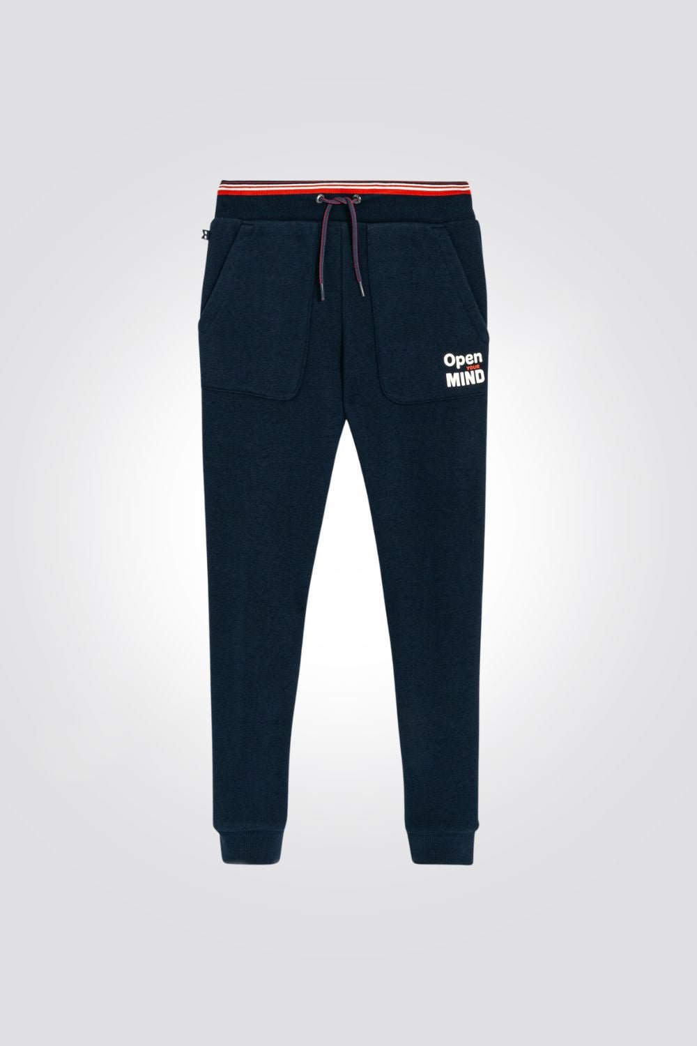 OKAIDI - מכנסי טרנינג לילדים בצבע כחול עם גומי כתום - MASHBIR//365