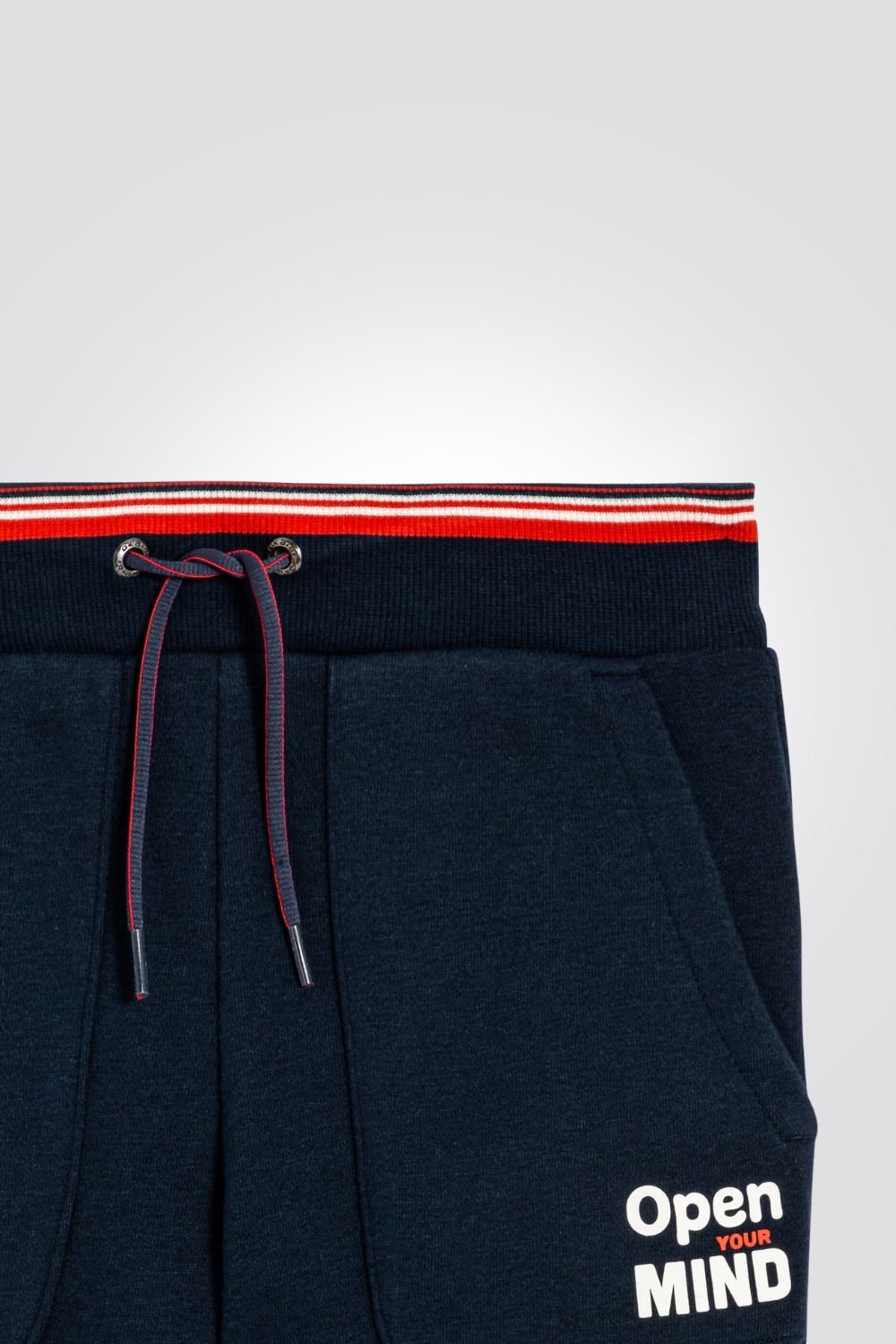 OKAIDI - מכנסי טרנינג לילדים בצבע כחול עם גומי כתום - MASHBIR//365