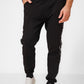 KENNETH COLE - מכנסי טרנינג עם פס כיתוב לוגו בצבע שחור - MASHBIR//365 - 1