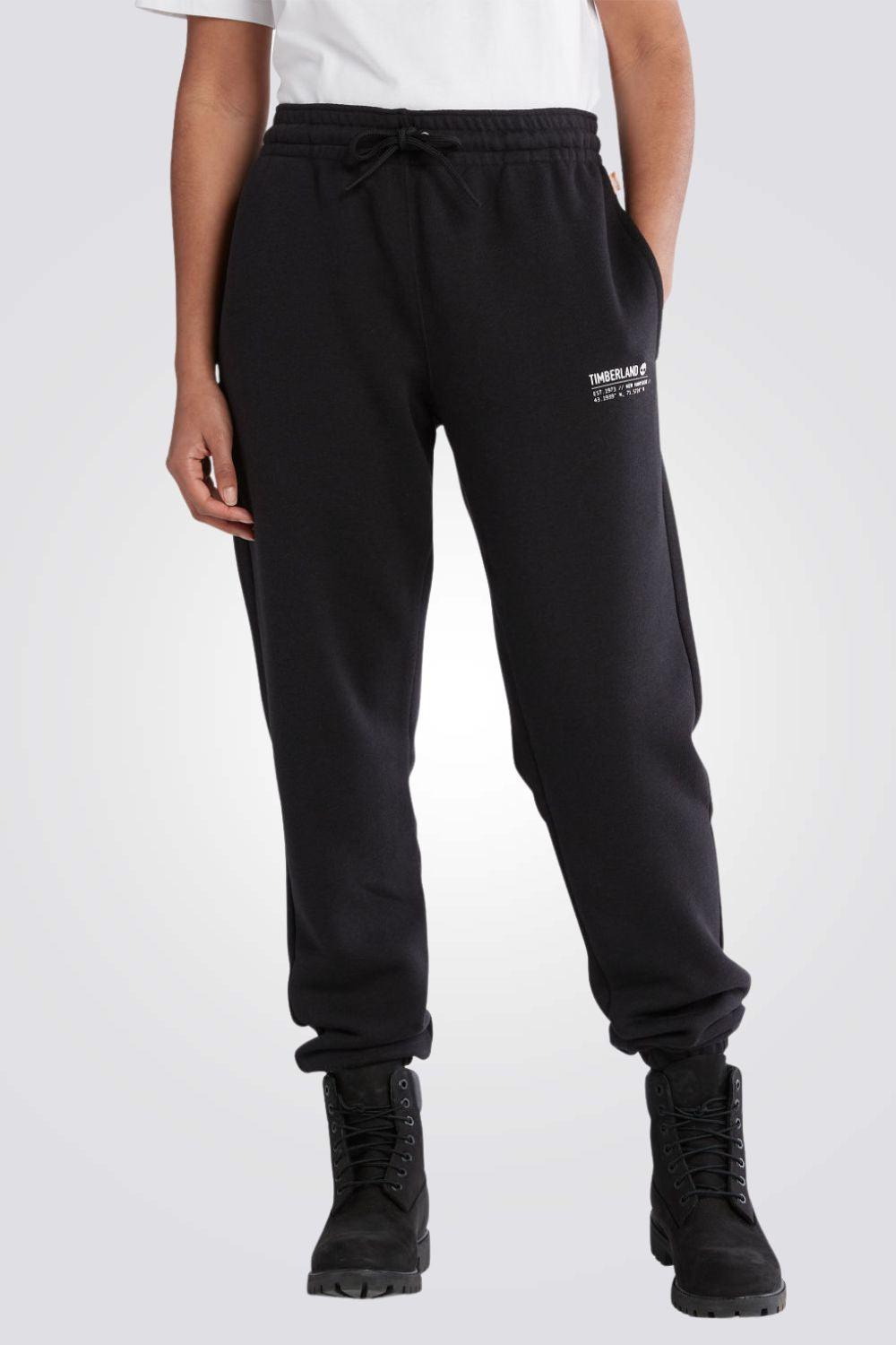 TIMBERLAND - מכנסי טרנינג עם הדפס לוגו צבע שחור - MASHBIR//365
