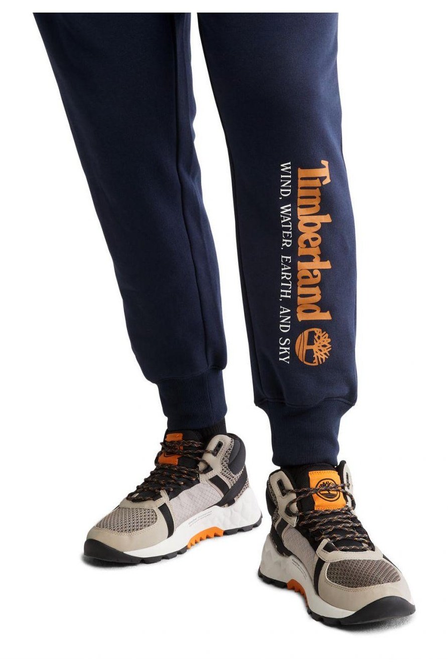 TIMBERLAND - מכנסי טרנינג עם הדפס לוגו המותג על הרגל בתחתית - MASHBIR//365