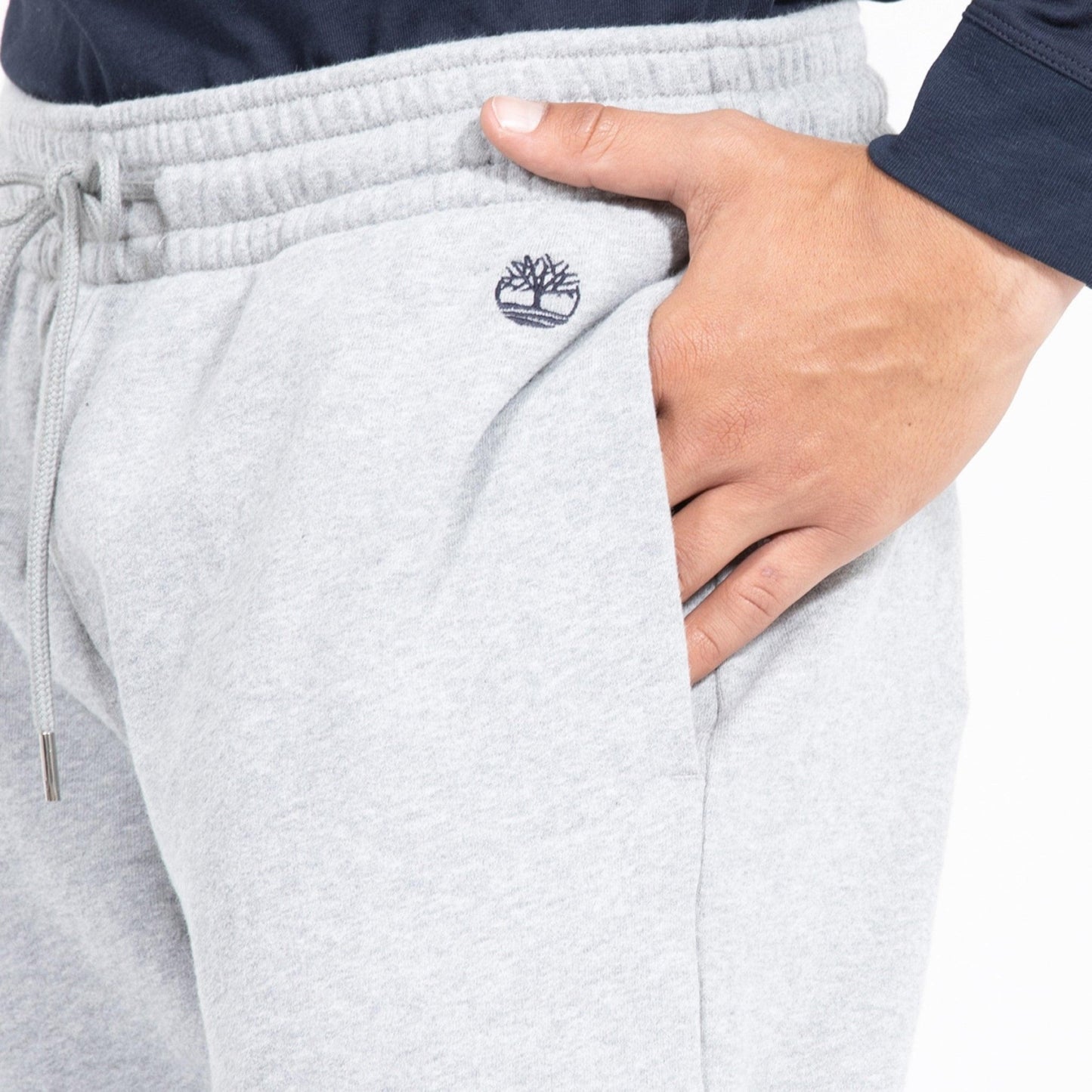 TIMBERLAND - מכנסי טרנינג עם לוגו המותג רקום בצד צבע אפור - MASHBIR//365