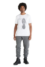 TIMBERLAND - מכנסי טרנינג עם לוגו המותג רקום בצד צבע אפור כהה - MASHBIR//365