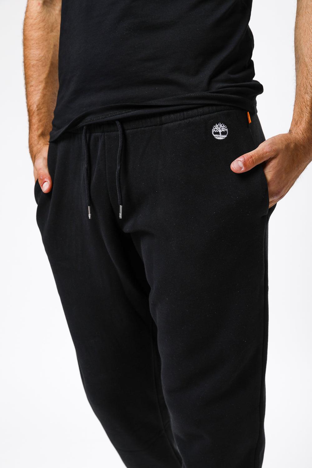 TIMBERLAND - מכנסי טרנינג עם לוגו המותג רקום בצד צבע שחור - MASHBIR//365