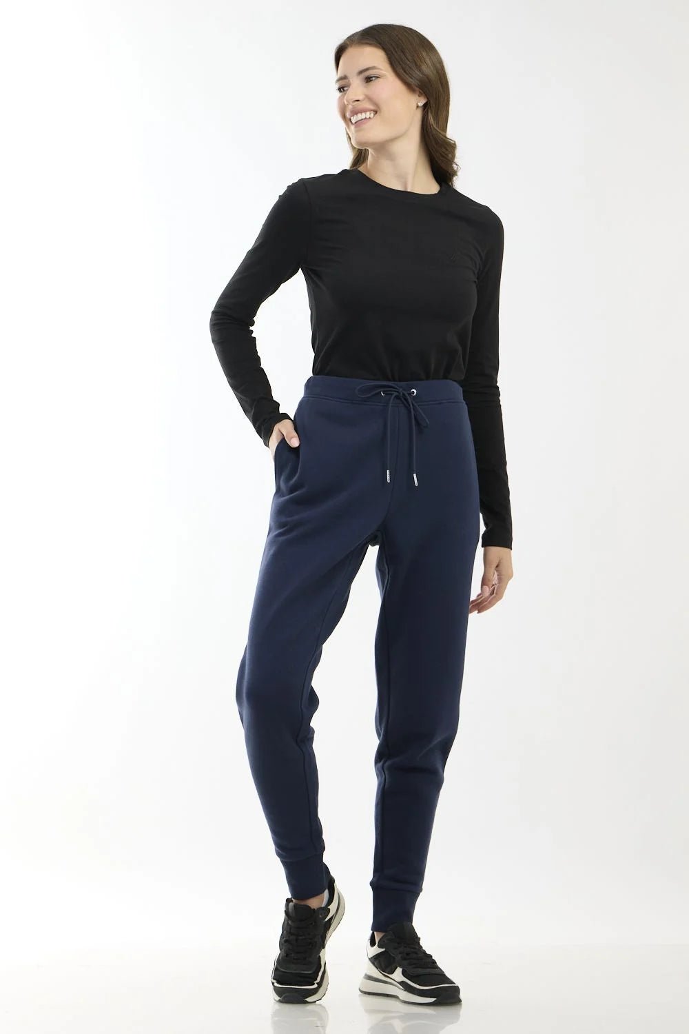 NAUTICA - מכנסי טרנינג עם לוגו רקמה בצבע נייבי - MASHBIR//365