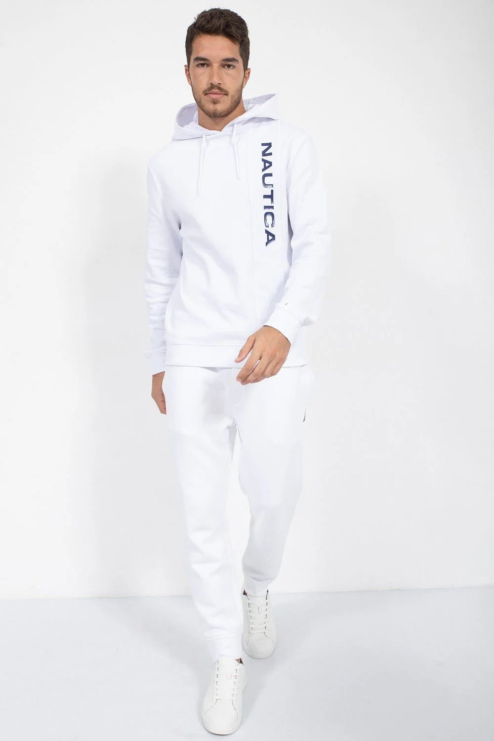 NAUTICA - מכנסי טרנינג עם רקמת לוגו בצבע לבן - MASHBIR//365