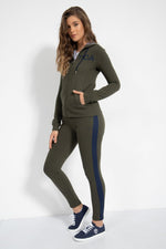 NAUTICA - מכנסי טרנינג STRIPE ירוק זית - MASHBIR//365