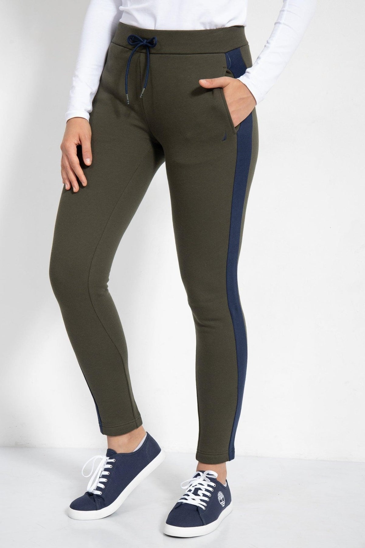 NAUTICA - מכנסי טרנינג STRIPE ירוק זית - MASHBIR//365