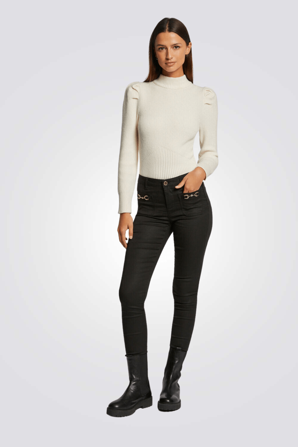 MORGAN - מכנסי סקיני שחורים - MASHBIR//365