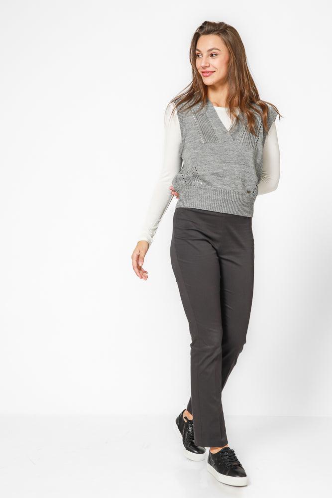 KENNETH COLE - מכנסי סלים מחוייטים בצבע שחור - MASHBIR//365